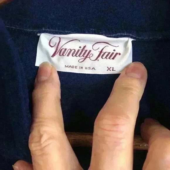 Vintage Vanity Fair Ladies Fleece Zip Up Robe Blue with Embellish Top size XL - Picture 3 of 5